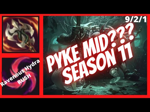 How To Play Pyke Mid Lane Season 11 Using Ravenous Hydra Rush method (SECRET BUILD)