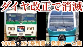 【ダイヤ改正で消滅】185系・251系到着・発車シーン集