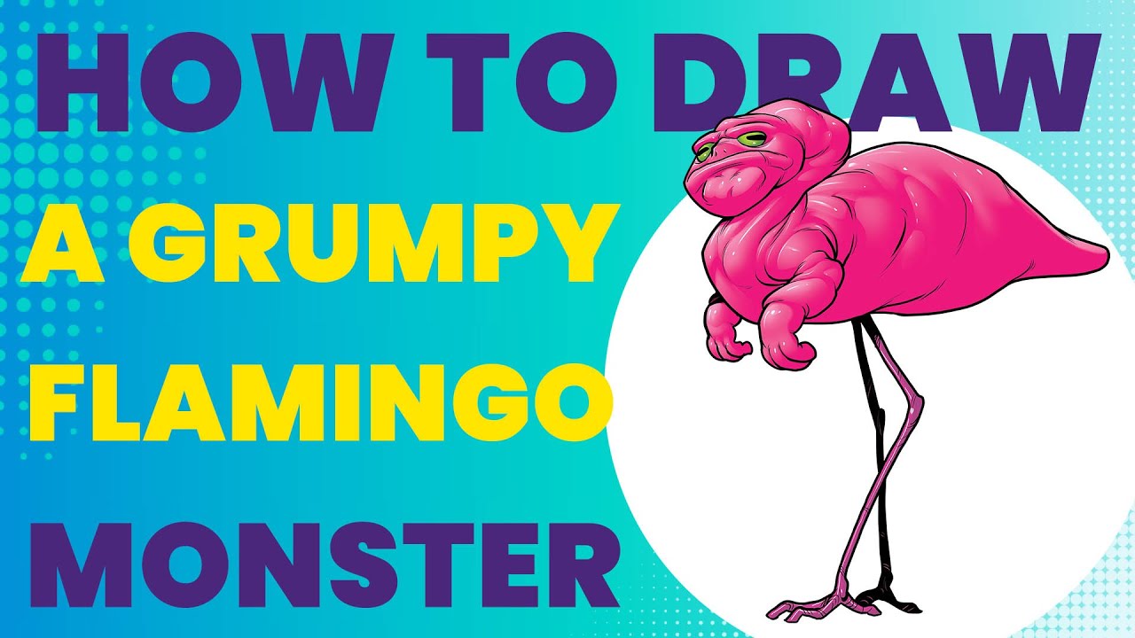 How to Draw a Grumpy Flamingo Monster – Fromingo