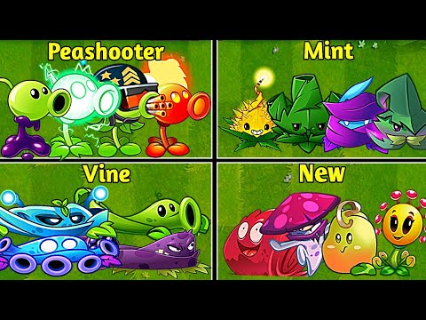 Random 5 Team Pea_Mint_Vine_New - Which Team Will Win? - PvZ2 Team Plants Battles