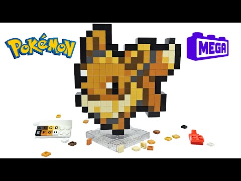 Building MEGA Pokemon Eevee Pixel Art - LEGO Pokemon Speed Build
