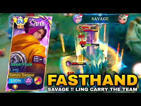 SAVAGE‼️ LING FASTHAND CARRY THE TEAM | INTENSE BATTLE GAMEPLAY LING TOP GLOBAL MOBILE LEGENDS