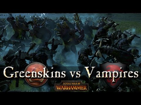 Total War Warhammer Quick Battle: Orc Big Un Army vs Vampire Counts.