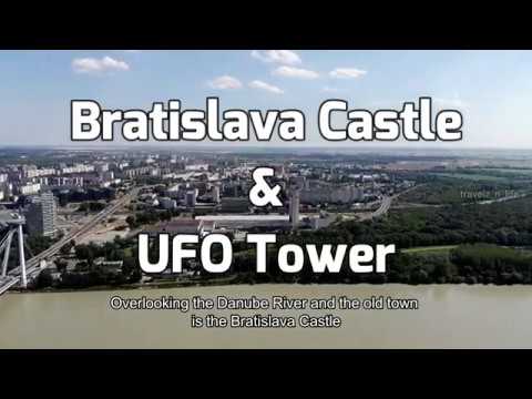 Drone view of Bratislava Castle and UFO Tower | Castles of Slovakia