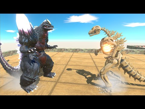 SPACE GODZILA VS GODZILLA SKELETON DEATH RUN - Animal Revolt Battle Simulator