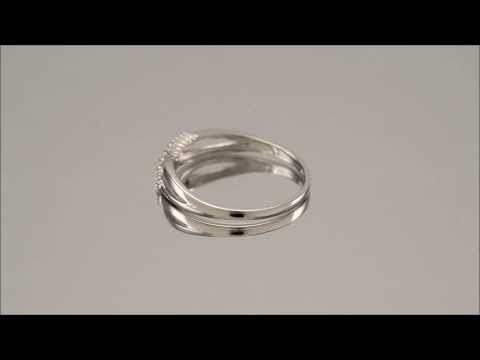 9ct White Gold 4pt Diamond Crossover Ring - D7138