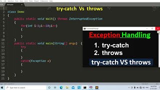 try-catch Vs throws in java | Learn Coding