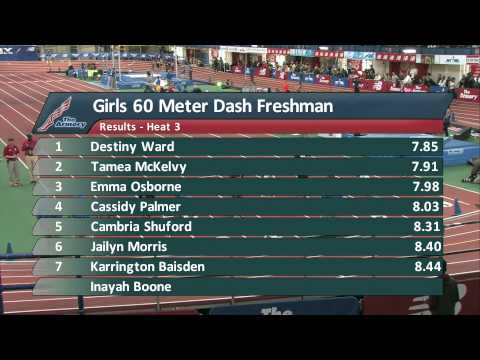 Girls 60m Freshman Prelim Heat 3 - New Balance Nationals Indoor 2014