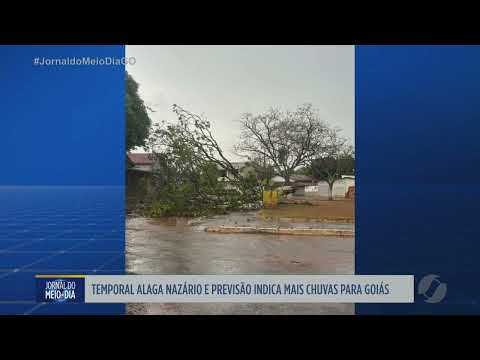 Temporal alaga ruas de Nazário e previsão aponta mais chuva em Goiás