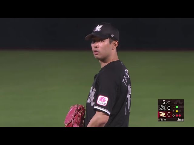 【5回裏】自身初規定投球回に到達!! マリーンズ・種市篤暉 復帰登板で5回6奪三振無失点の好投!!  2024年9月30日 東北楽天ゴールデンイーグルス 対 千葉ロッテマリーンズ