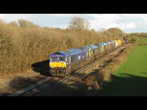 Class 66 Lash Up! 66791, 66554, 66951 & 66088 - 7Z45 with crane, Barrow on Trent 26/03/21.