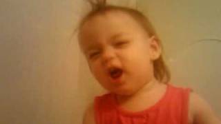 20 month old Serenity singing on the Pot-tie(to Elmo Song)