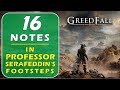 Location of All 16 Professor's Notes | In Professor Serafeddin's Footsteps | Greedfall