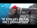 Streetart Frankey maakt schaatsmachine en schaatst op het water