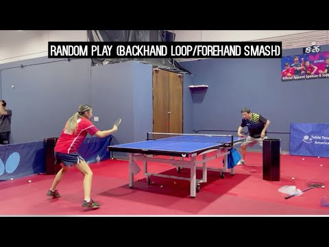 Butterfly Training Tips with Tiffany Ke - Random Play with Backhand Loop & Forehand Smash