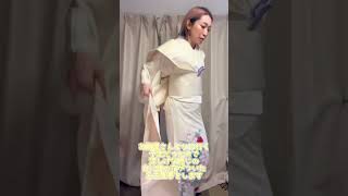 単衣のきちんと系付け下げ着物コーデ #kimono #ootd #着物 #きもの #着付け #自装#着物コーディネート#ミドサー