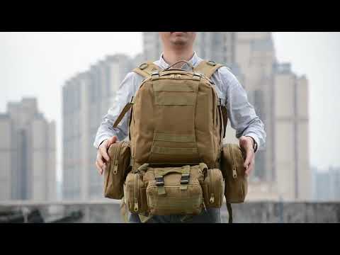 Рюкзак з підсумками мультикам військовий похідний місткий, тактичний універсальний якісний армійський - фото 1 - id-p1872296624