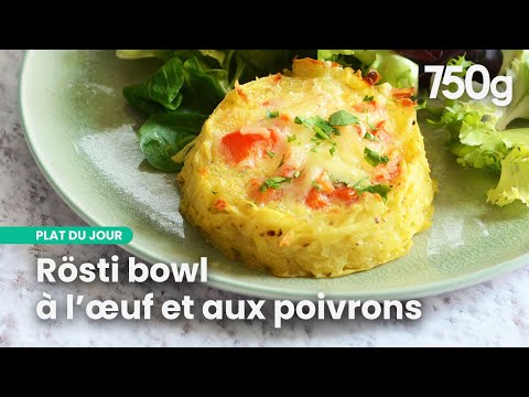 Potato Rösti Bowls, Stuffed with Peppers and Eggs