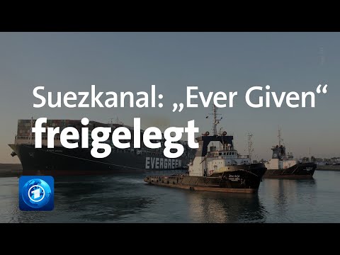 Blockierter Suezkanal: Frachter Ever Given freigelegt