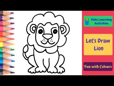 How to draw Lion | Colourful Lion | Draw Animals |...
