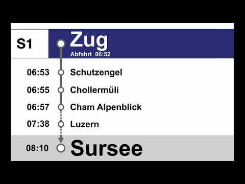 SBB Ansage » S1 Begrüssung in Zug nach Sursee (Nur Samstags) (2023) | SLBahnen