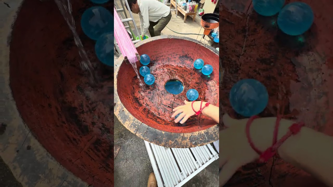 Marble Run Race 🌟 We tried floating dragon balls down the flowing water slope course11