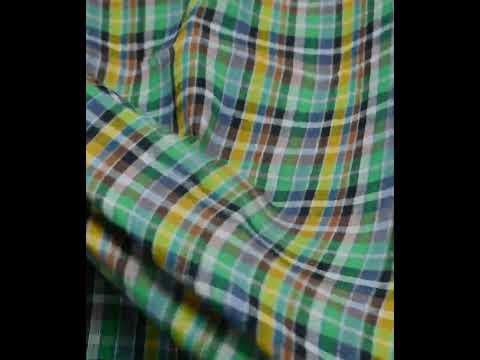 Pure Cotton 90 GSM Multicolor Check Handwoven Fabric 826 — video