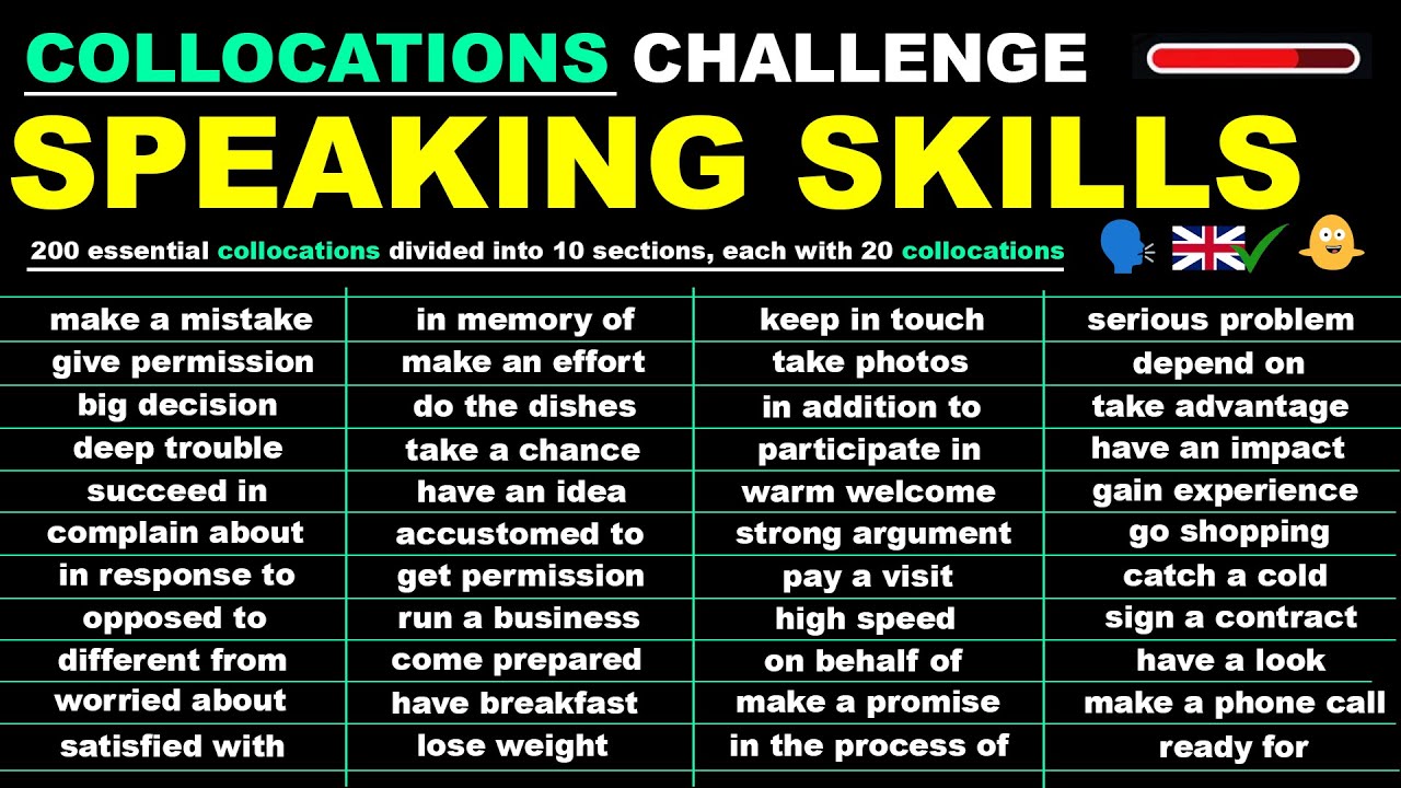 Memorise These 200 Collocations To Challenge Your English Speaking Skills!