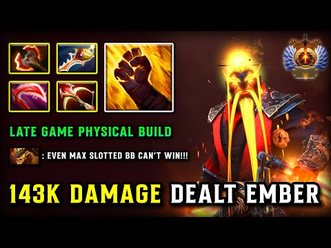 EPIC 143K DAMAGE DEALT MID Ember Spirit | Late Game Full of Physical Build Vs Final Boss Bristleback