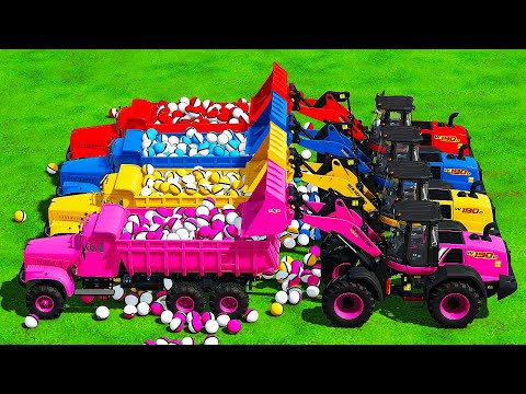 CLAAS vs JOHN DEERE vs FENDT vs RIGITRAC TRACTORS TRANSPORT APPLES & FRUITS - Farming Simulator 22