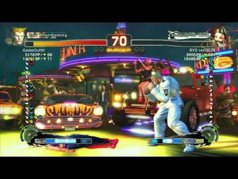 SSF4 AE: GameOutttt (Guile) vs RYO ren0624 (Ibuki) - Ranked Match (720p HD)