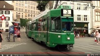 preview picture of video 'Straßenbahnen und Busse in Basel (Schweiz). Juli 2013.'