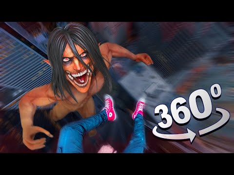 360° FEAR OF HEIGHTS! EREN TITAN EATS YOU!