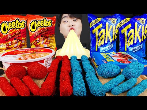 ASMR MUKBANG | TAKIS REISKUCHEN Tteokbokki, Feuernudeln, Käsestück, Hotdog Rezept ! Essen