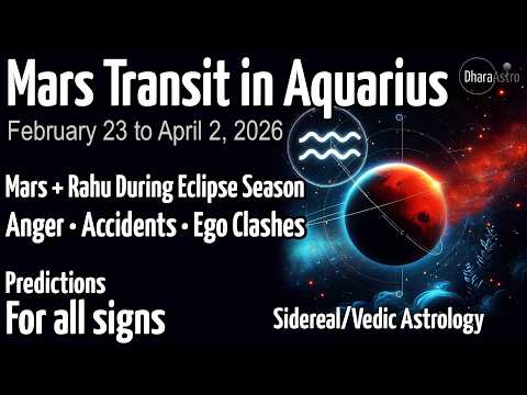 Mars Transit in Aquarius 2026 | Feb 23 - April 2 | Vedic astrology predictions #astrology #sidereal