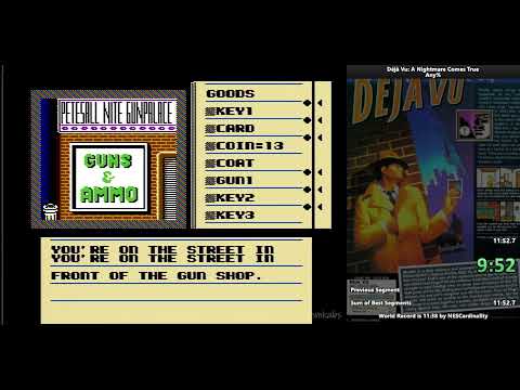 Déjà Vu: A Nightmare Comes True (NES) - Any% - 11:46