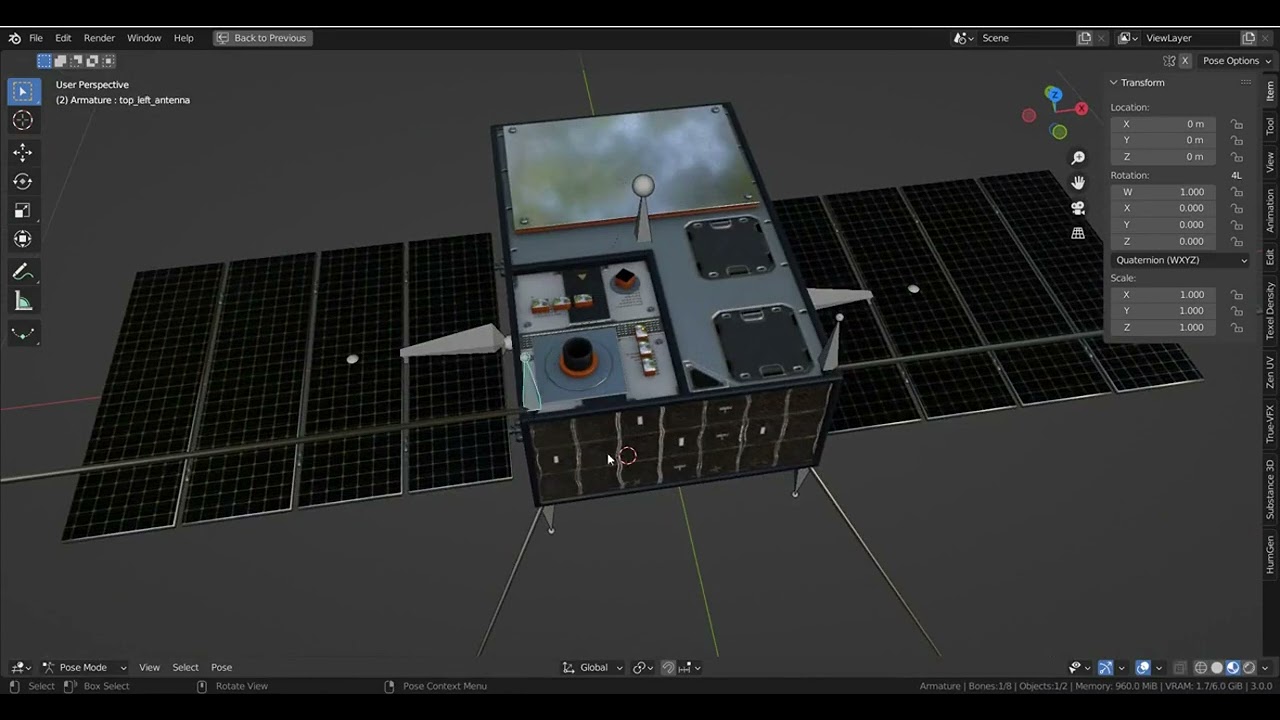 Cube Satellite 3D Model