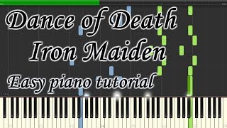 Dance of Death - Iron Maiden - Very easy and simple piano tutorial synthesia planetcover