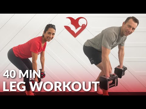 40 Min Dumbbell Leg Workout at Home for Women & Men - Lower Body Workouts with Dumbbells & Weights
