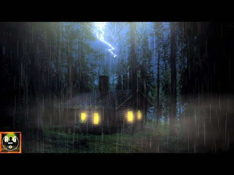 Heavy Thunder and Rain over an Old Hut in Forest | Thunderstorm Sounds for Sleeping, Relaxing