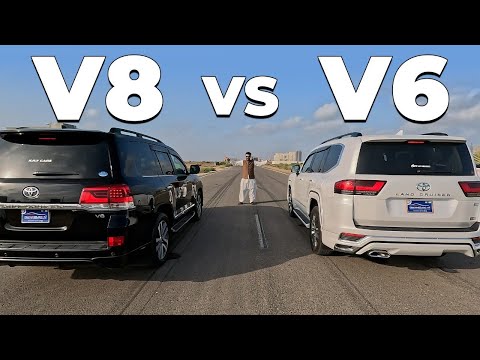 ڈریگ ریس | V8 بمقابلہ V6 | LC200 بمقابلہ LC300 | پاک وہیلز