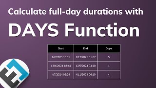 Download the video "Calculating Date Differences with DAYS function | Everyday Office"