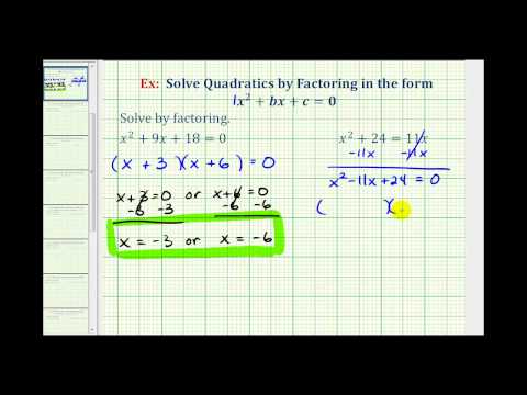 Ex 2: Factor and Solve Quadratic Equation - Trinomial a = 1