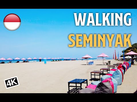 [4K]Walking in Seminyak Street & Beach 🇮🇩 Bali, Indonesia [Commentary Version]