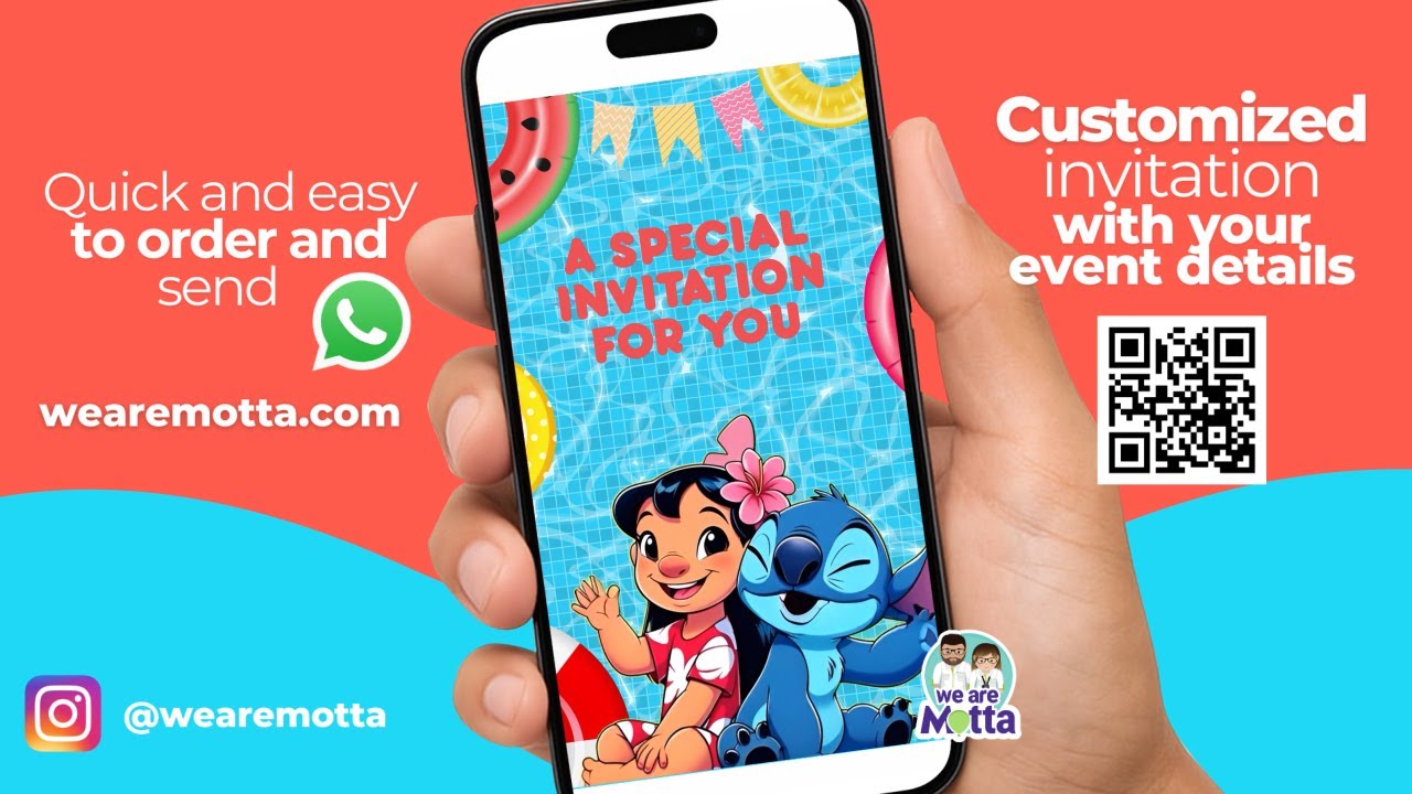 Lilo and Stitch Pool Party Video Invitation - Personalized for You!