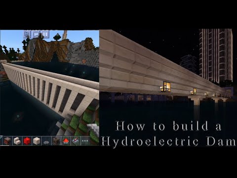 Minecraft PocketScience - Power your Minecraft villages/structures with a working Hydroelectric Dam!