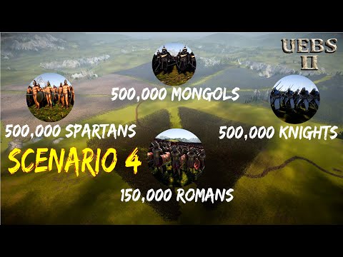 BATTLE ROYALE ROMAN GENERAL vs SPARTAN vs HEAVY KNIGHT vs MONGOL GENERAL | Battle Simulator 2 UEBS 2
