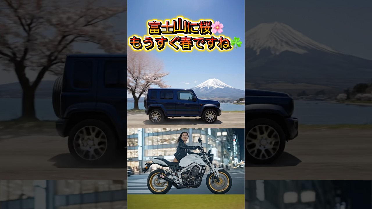 富士山の桜×ノマドか、夜の街×美女ライダーか。56歳、春の妄想が限界突破！ #shorts