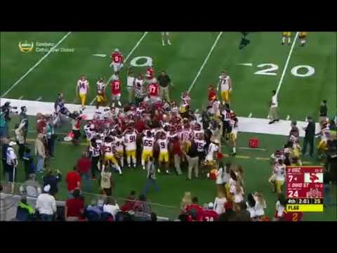 USC vs OHIO STATE FIGHT || SAM DARNOLD CHEAP SHOT || 2017 COTTON BOWL