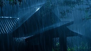 Relax & Sleep Soundly to the Sound of Pattering Rain with Loud Thunder on a Tin Roof in Foggy Night